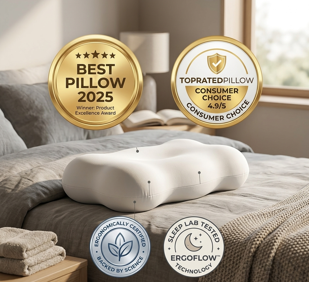 Top Rated Pillow, Innovation in Sleep Award, Chiropractor Approved, Best Pillow 2025